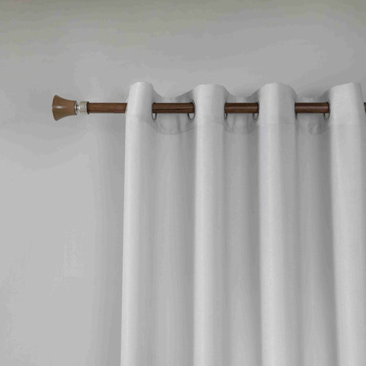 Βελούρ Σατέν Κουρτίνα Ανοιχτό Γκρί Σκίασης Με Κρίκο Υ290xΦ140cm AD6341-17