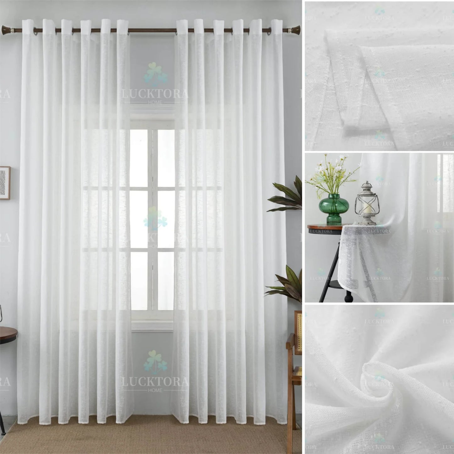 Κουρτίνα σκίασης λευκή με κρίκο 270Χ290CM A6023-21