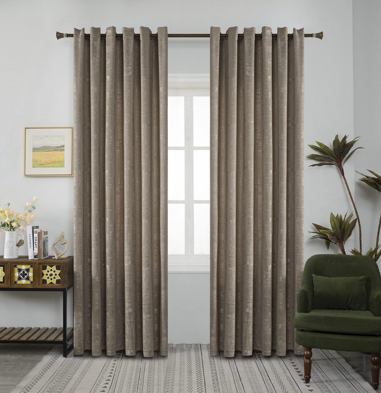 Κουρτίνα Σκίασης Μπέζ Σκούρο με Κρίκο 270x265cm A6083-9