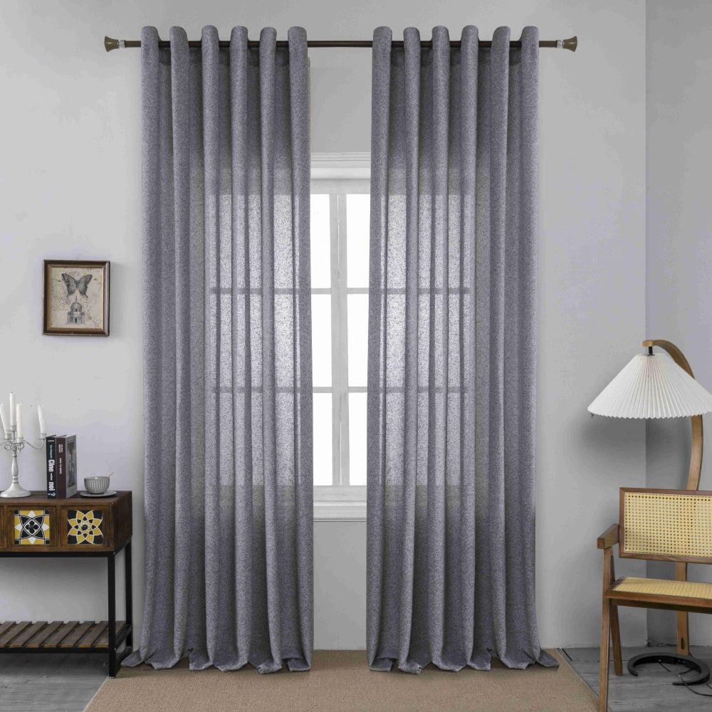 Κουρτίνα Σκίασης Χοντρό Λινό Γκρί με Κρίκο Υ275xΦ270cm A6046-11