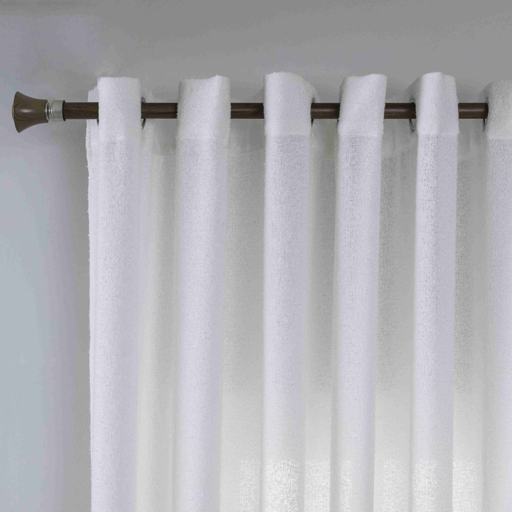 Κουρτίνα Σκίασης Χοντρό Λινό Λευκή με Κρίκο Υ275xΦ270cm A6046-12