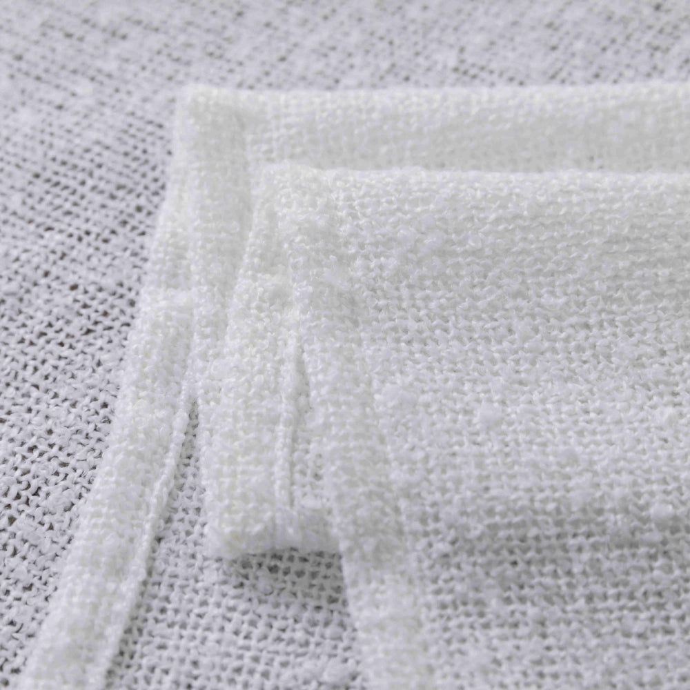 Κουρτίνα Σκίασης Χοντρό Λινό Λευκή με Κρίκο Υ275xΦ270cm A6046-12