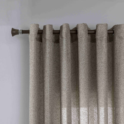 Κουρτίνα Σκίασης Χοντρό Λινό Μόκα με Κρίκο Υ275xΦ270cm A6046-4