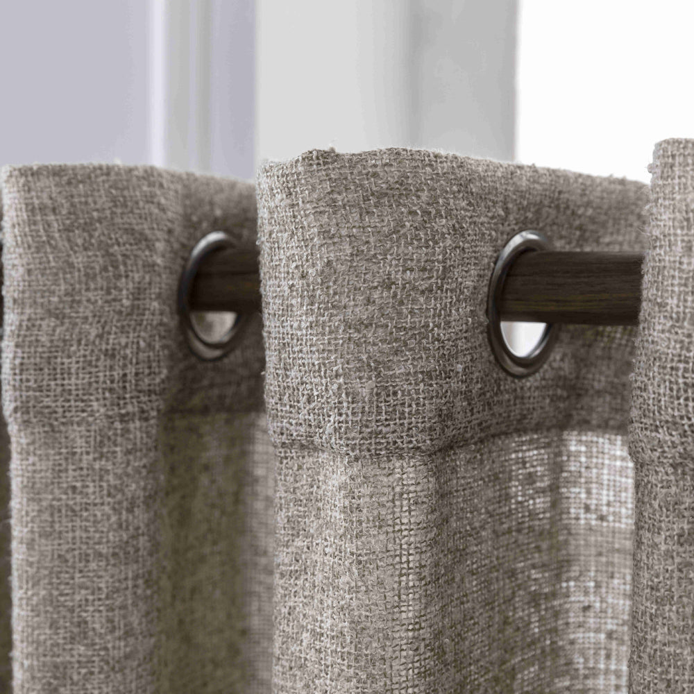 Κουρτίνα Σκίασης Χοντρό Λινό Μόκα με Κρίκο Υ275xΦ270cm A6046-4