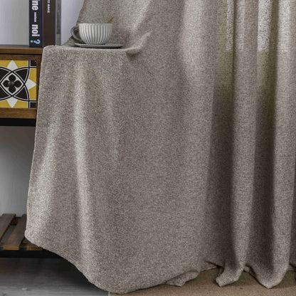 Κουρτίνα Σκίασης Χοντρό Λινό Μόκα με Κρίκο Υ275xΦ270cm A6046-4