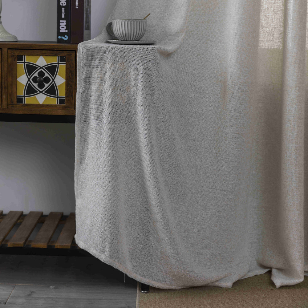 Κουρτίνα Σκίασης Χοντρό Λινό Μπέζ με Κρίκο Υ275xΦ270cm A6046-8