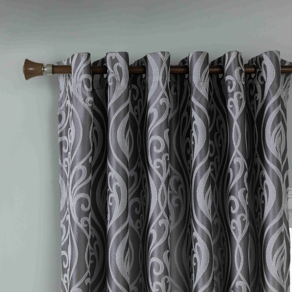 Κουρτίνα Σκίασης Ζακάρ Γκρί Με Κρίκο Υ280xΦ270cm A6045-16