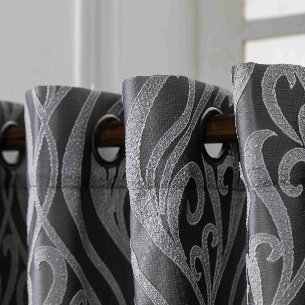 Κουρτίνα Σκίασης Ζακάρ Γκρί Με Κρίκο Υ280xΦ270cm A6045-16