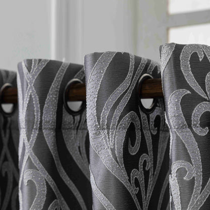 Κουρτίνα Σκίασης Ζακάρ Γκρί Με Κρίκο Υ280xΦ270cm A6045-16