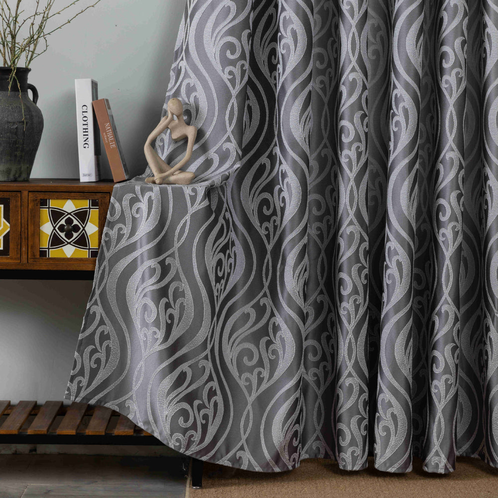 Κουρτίνα Σκίασης Ζακάρ Γκρί Με Κρίκο Υ280xΦ270cm A6045-16