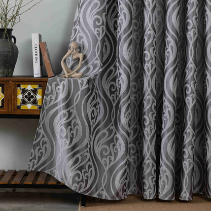 Κουρτίνα Σκίασης Ζακάρ Γκρί Με Κρίκο Υ280xΦ270cm A6045-16