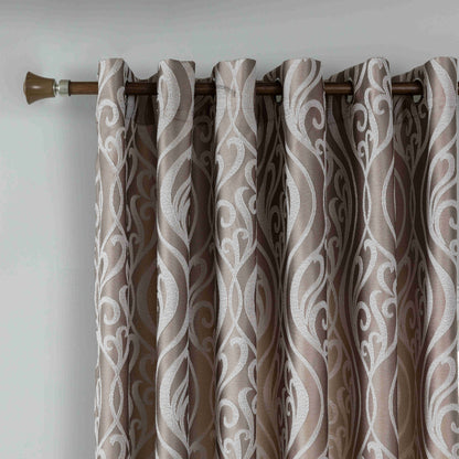 Κουρτίνα Σκίασης Ζακάρ Καφέ Με Κρίκο Υ280xΦ270cm A6045-4
