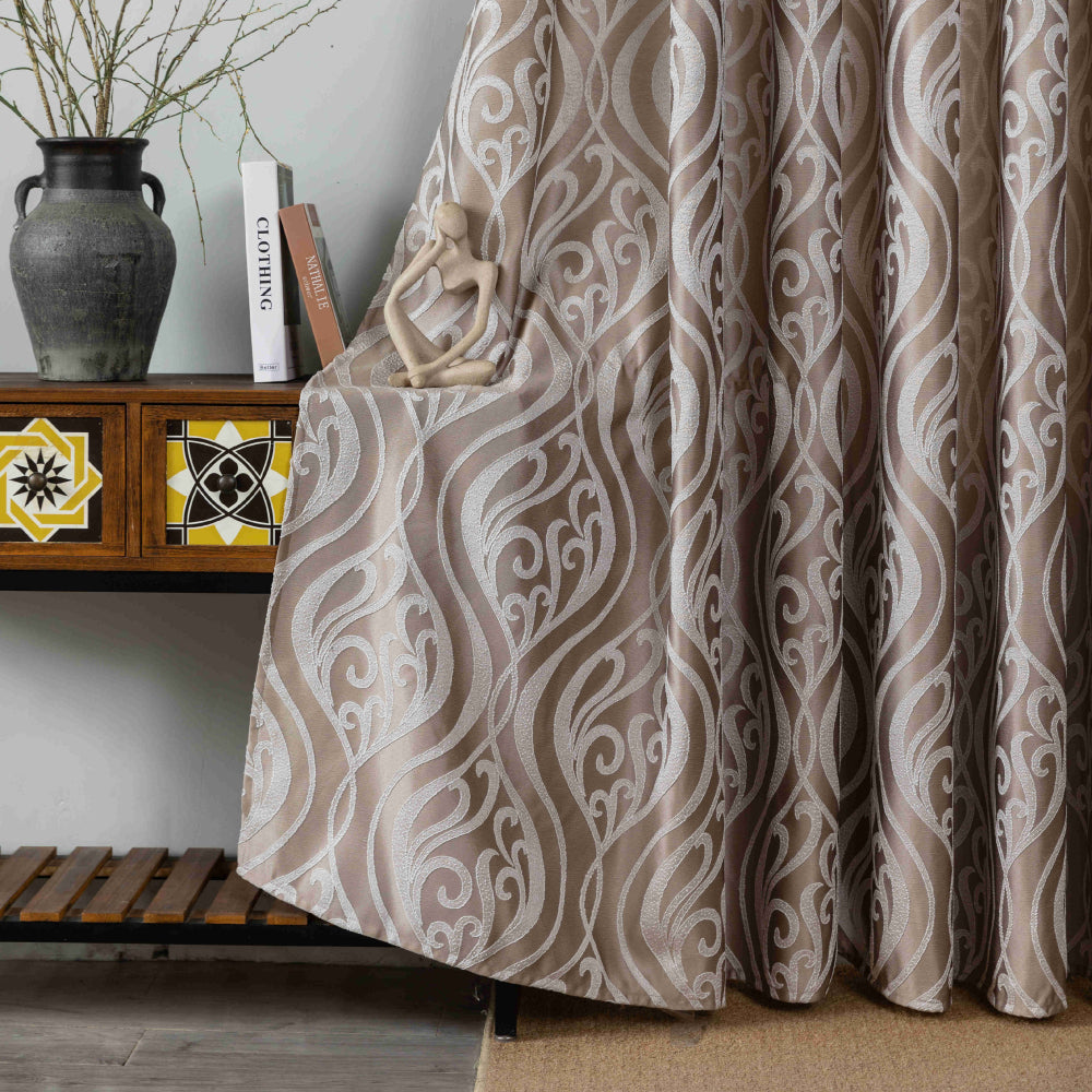 Κουρτίνα Σκίασης Ζακάρ Καφέ Με Κρίκο Υ280xΦ270cm A6045-4