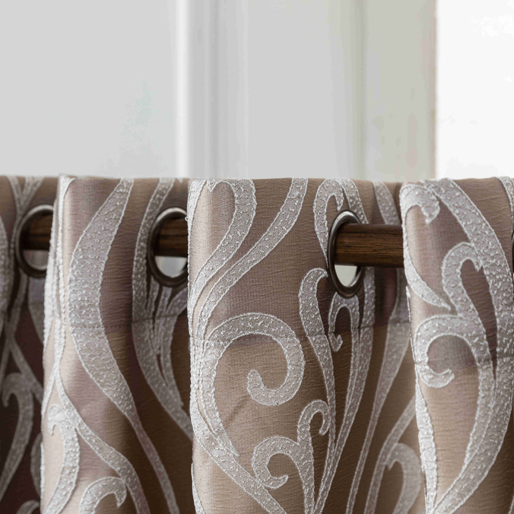 Κουρτίνα Σκίασης Ζακάρ Καφέ Με Κρίκο Υ280xΦ270cm A6045-4