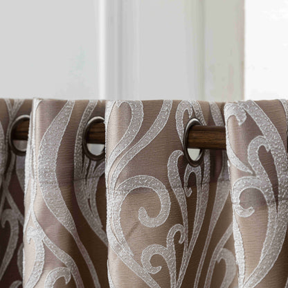 Κουρτίνα Σκίασης Ζακάρ Καφέ Με Κρίκο Υ280xΦ270cm A6045-4