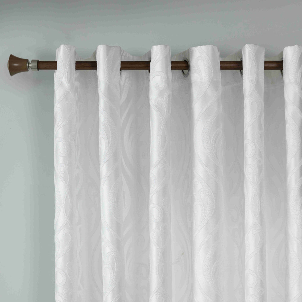 Κουρτίνα Σκίασης Ζακάρ Λευκή Με Κρίκο Υ280xΦ270cm A6045-12