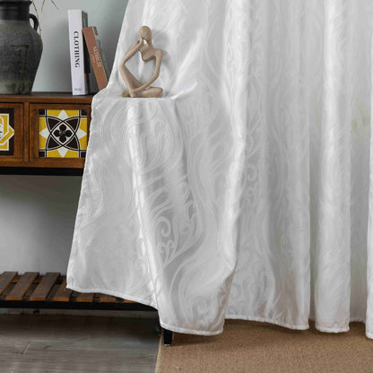 Κουρτίνα Σκίασης Ζακάρ Λευκή Με Κρίκο Υ280xΦ270cm A6045-12