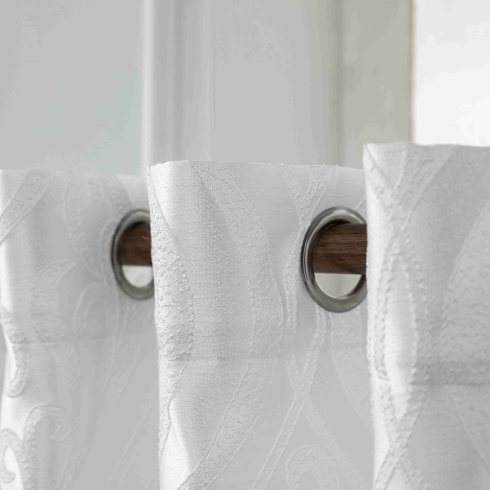 Κουρτίνα Σκίασης Ζακάρ Λευκή Με Κρίκο Υ280xΦ270cm A6045-12