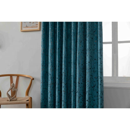 Κουρτίνα Βελούδινη Με Τρέσα (270*275) Πετρόλ -6032-5