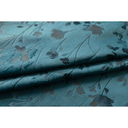 Κουρτίνα Βελούδινη Με Τρέσα (270*275) Πετρόλ -6032-5