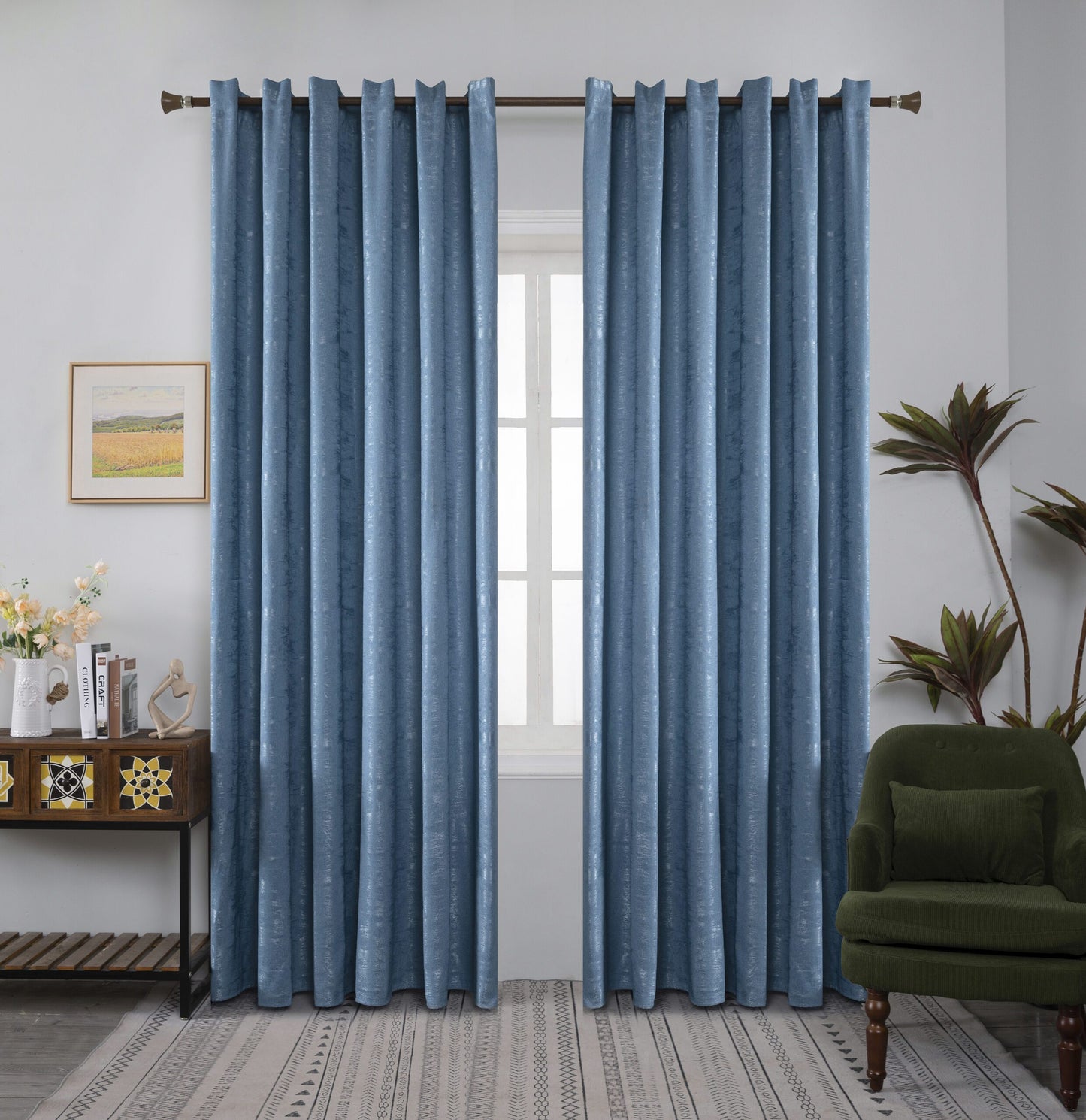 Κουρτίνα Σκίασης Μπλέ με Κρίκο 270x265cm A6083-7