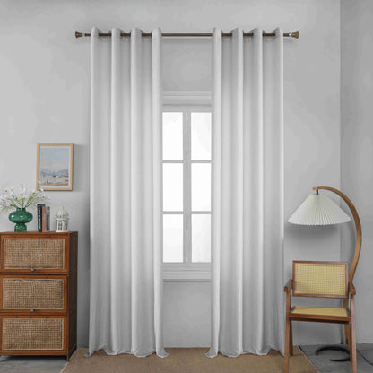 Βελούρ Σατέν Κουρτίνα Ανοιχτό Γκρί Σκίασης Με Κρίκο Υ290xΦ140cm AD6341-17