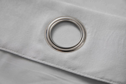 Βελούρ Σατέν Κουρτίνα Ανοιχτό Γκρί Σκίασης Με Κρίκο Υ290xΦ140cm AD6341-17