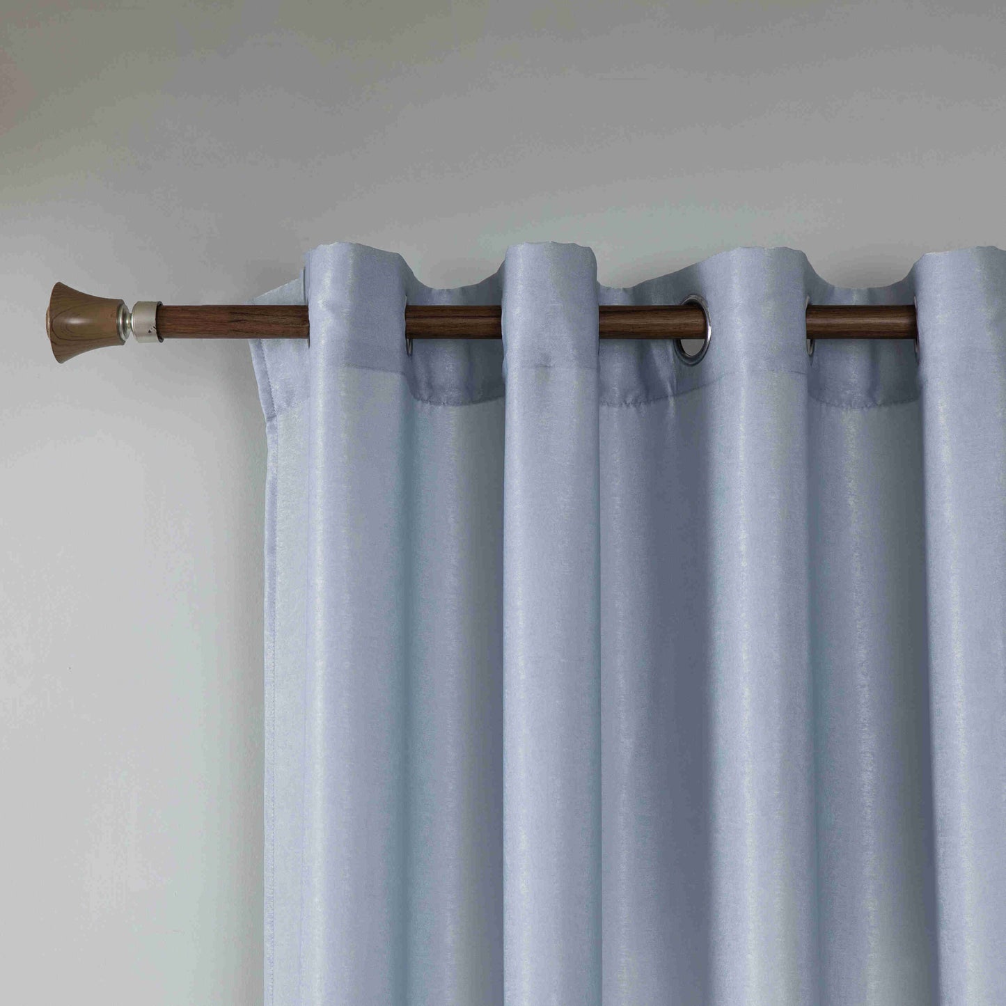 Βελούρ Σατέν Κουρτίνα Ανοιχτό Μπλέ Σκίασης Με Κρίκο Υ290xΦ140cm AD6341-15