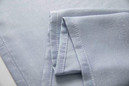 Βελούρ Σατέν Κουρτίνα Ανοιχτό Μπλέ Σκίασης Με Κρίκο Υ290xΦ140cm AD6341-15