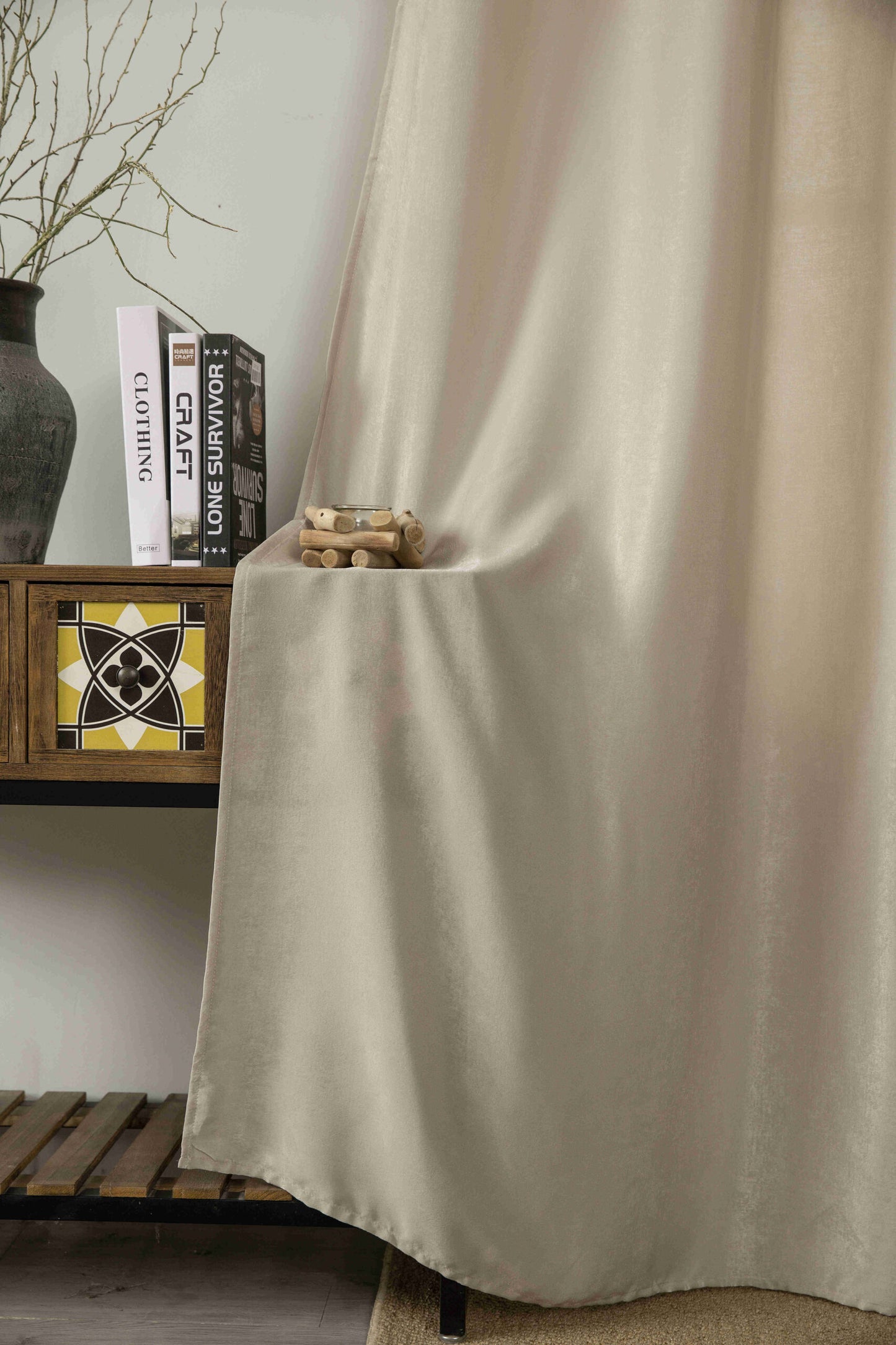 Βελούρ Σατέν Κουρτίνα Χρυσό Σκίασης Με Κρίκο Υ290xΦ140cm AD6341-14